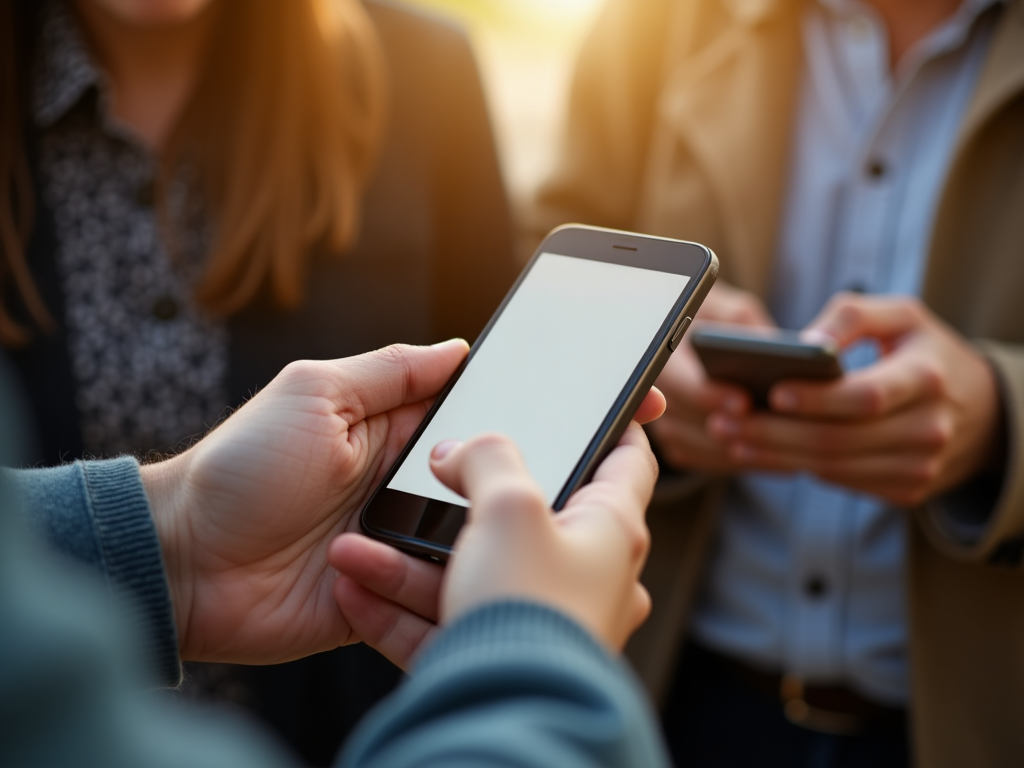 Persona utilizando un smartphone con facilidad